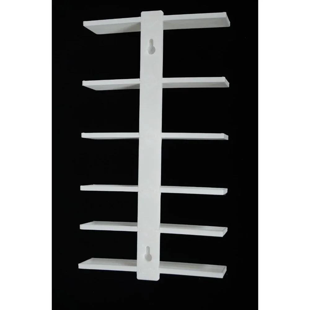 White Wall Mounted Display Shelf for Mini Brand Toys - 6 Shelves